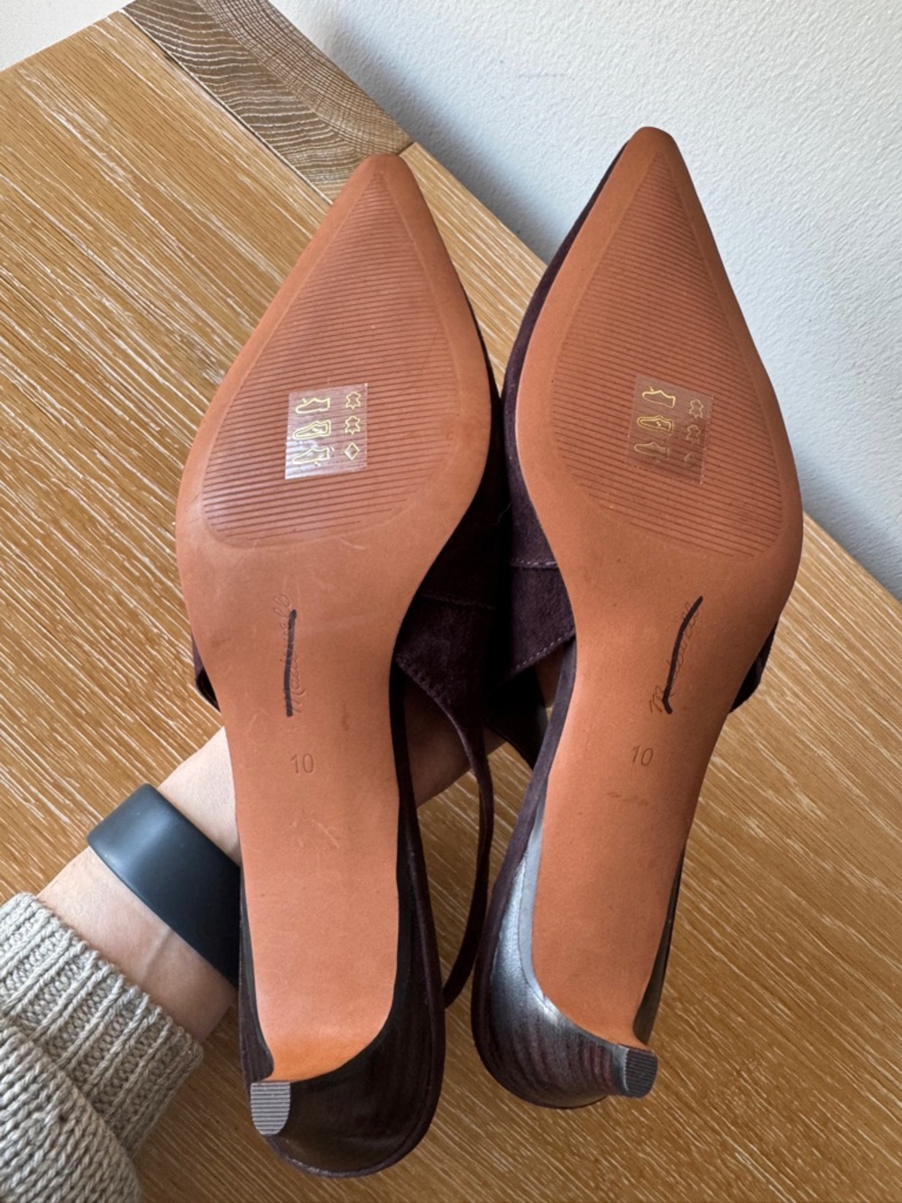 NWOB! MADEWELL Women's Emilie Slingback Pump Chocolate Raisin Suede 10 Brown - Picture 4 of 16